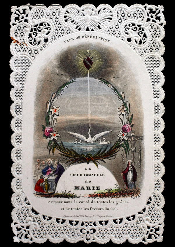 パリアンティーク キリストのレースカニヴェ フレーム額装 薔薇